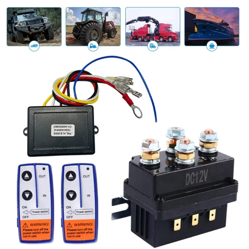 

D0UC Медный сплав 12 В 500 А Модули реле лебедки с беспроводным пультом дистанционного управления для восстановления бездорожья