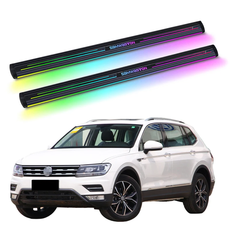 

Automatic Electric Power Neon Led Light Side Step Running Board For Volkswagen for VW Tiguan L 2017+