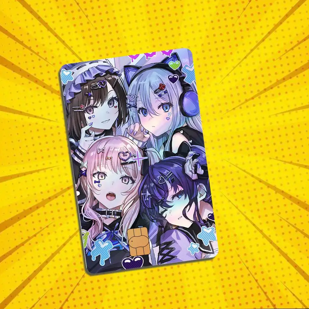Yoisaki Akiyama Mizuki PJSK N25 Laser-like texture Card Stickers Credit Visa Debit Bank Charge Card Bus Metro Waterproof Sticker