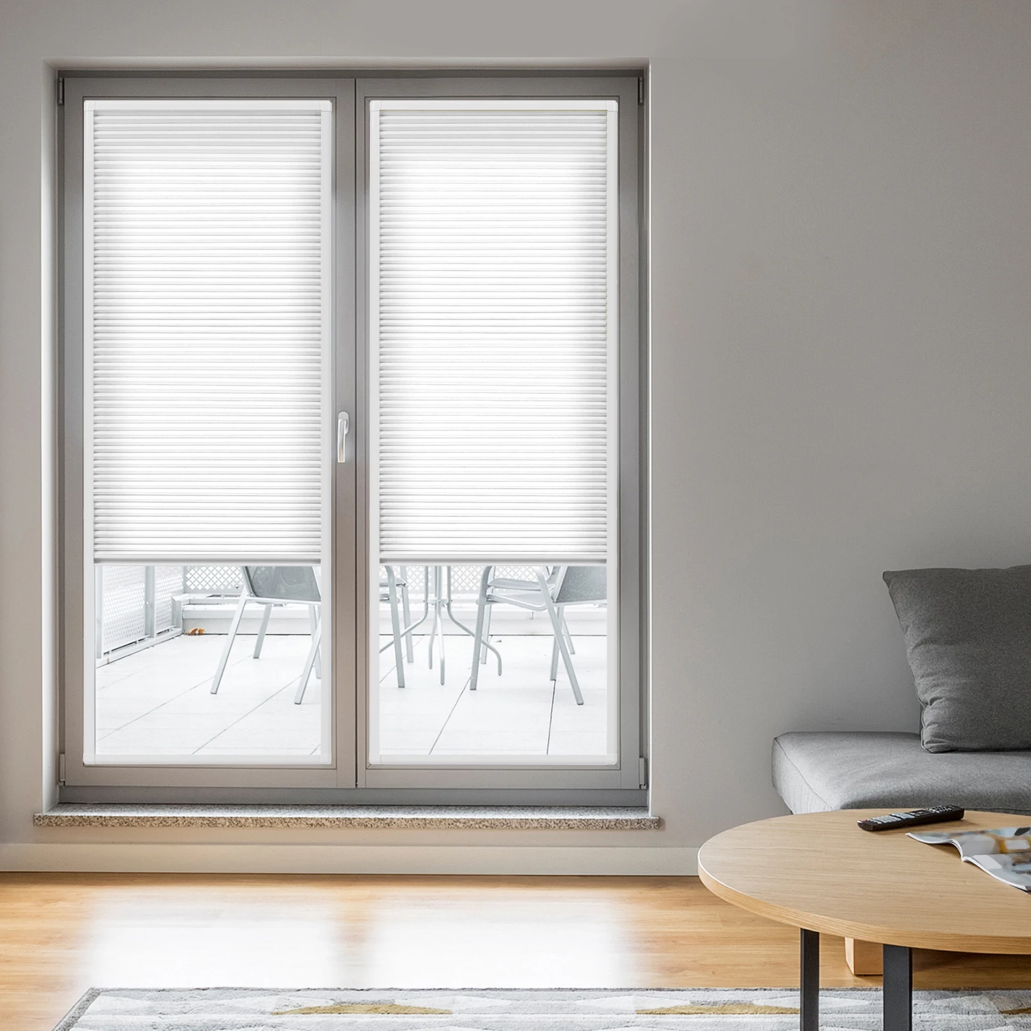 防水ドア用生地,フレンチドア用の熱断熱生地,寸法に取り付けられたブラインド,カスタムサイズ