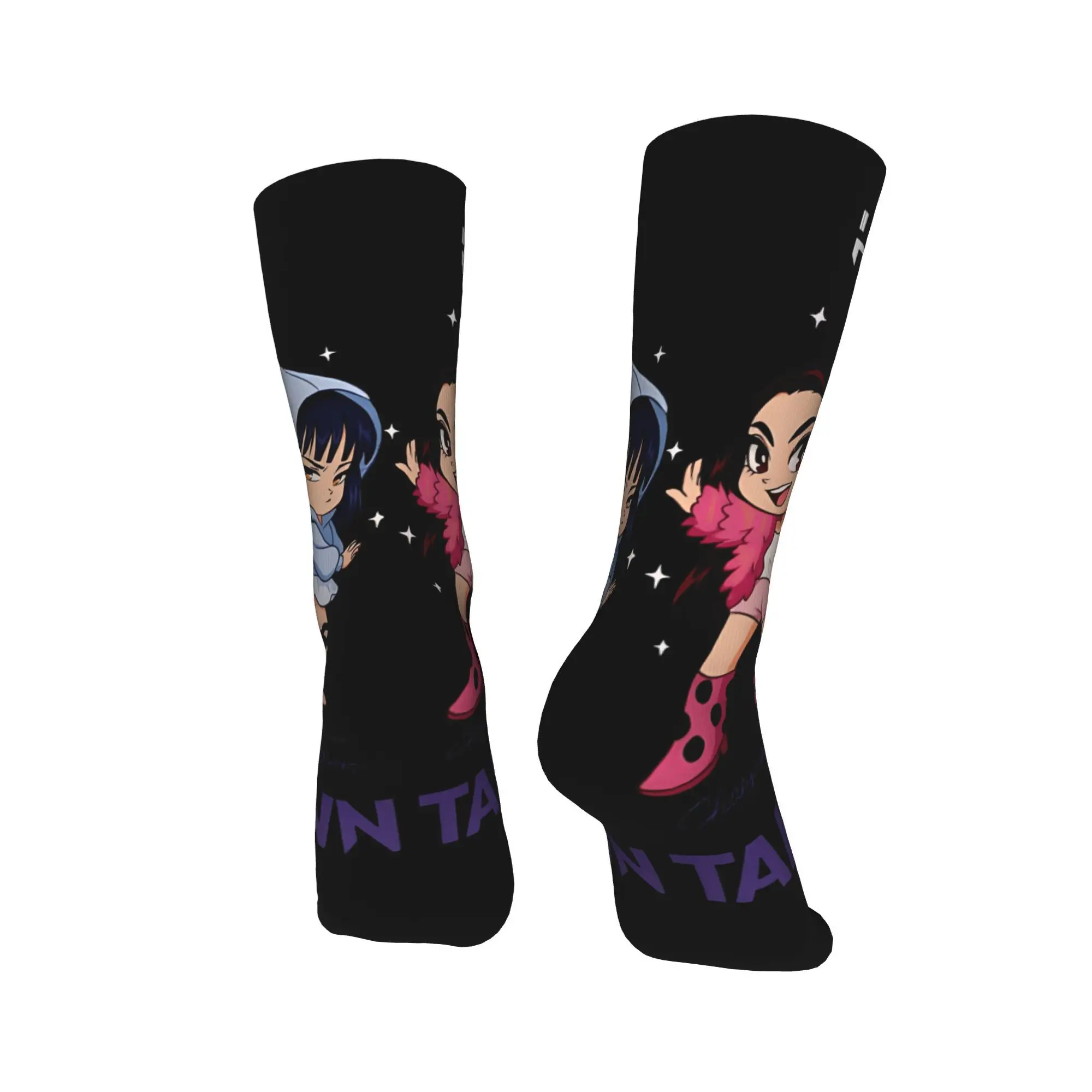 KPop Demon Hunters Socks  Casual Stockings Autumn Anti Sweat Adults Men Socks Comfortable Printed Cycling Socks