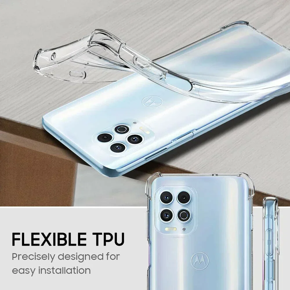 2pcs Clear Case for Motorola Moto G13 G23 G53 G73 G22 G52 G41 G51 5G G100 G30 G20 G10 Moto One Fusion Silicone TPU Cover