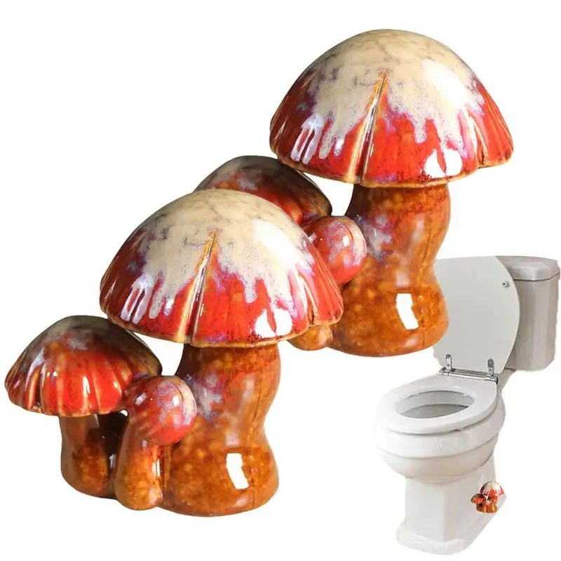 Toilet Bolt Caps Mushroom 2pcs Cute Mushroom Covers Toilet Bathroom Decor Decorative Toilet Bolt Covers Mushroom Resin Toilet