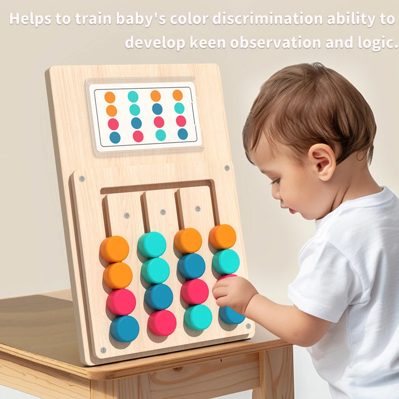 Montessori Wooden Color Shape Matching Cognition Learning Game Board Early Stimulate Children Brain Logic Thinking Develop Toys