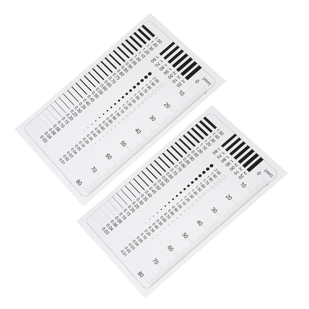 

2pcs Gauge Film Ruler Transparent High Precision Line Width Measurement Tool Plastic Flaw Detection Chart Scratch Defect