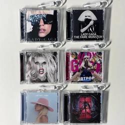 Lady Gaga Chromatica MINI Music CD Play Songs ARTPOP Album Joanne Key ring The Fame Cosplay Necklace Acrylic Pendant Accessories