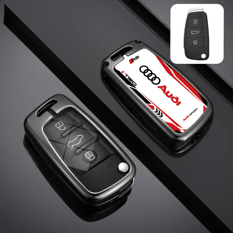 Fashion Car Key Case Cover Smart Remote Shell For Audi A3 A4 A5 C5 C6 8L 8P B6 B7 B8 C6 RS3 Q3 Q7 TT 8L 8V S3 Holder Accessories