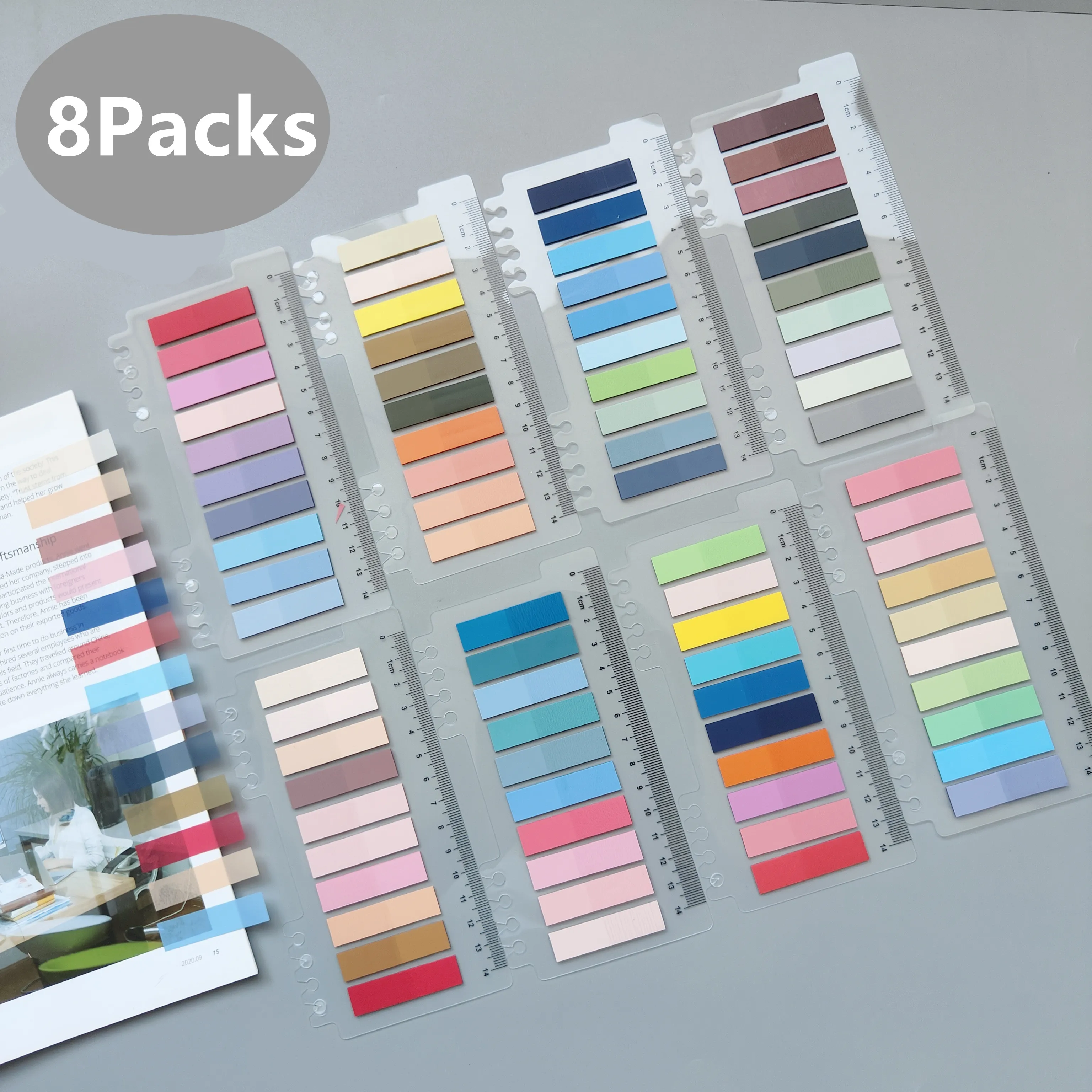 8Packs/Set Transparante Plaknotities Zelfklevende Bookmarkers Annotatie Leesboek Clear Tab Kawaii Schattig Briefpapier