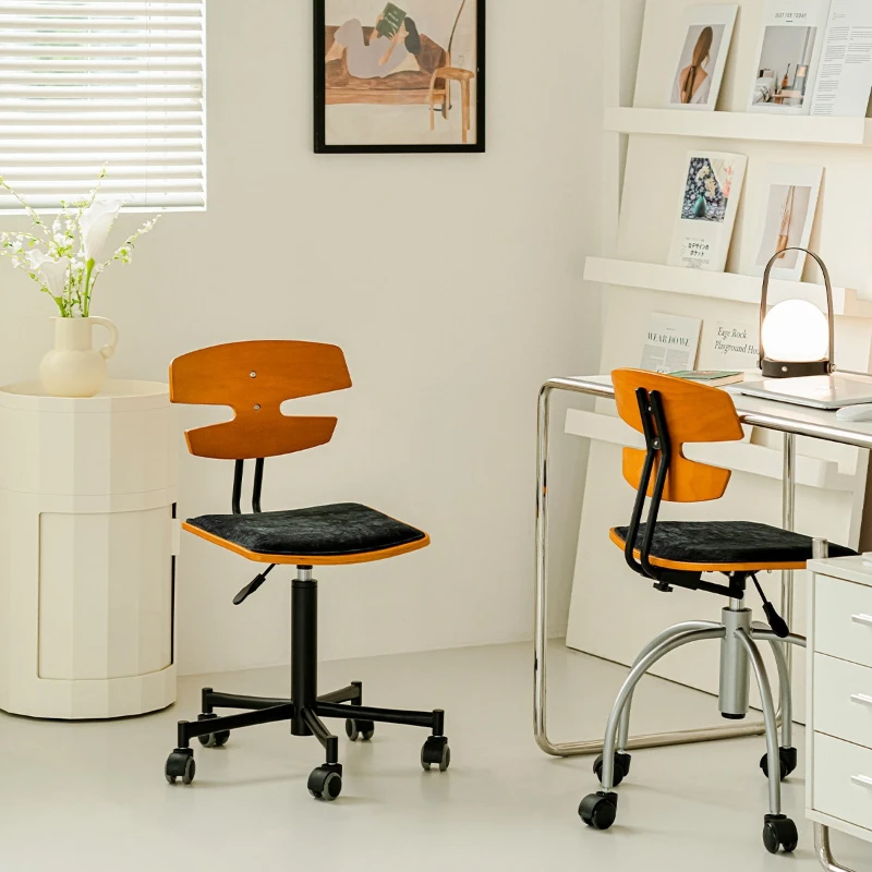 Designer Adjustable Office Chairs Mid-century Swivel Seat Mobile Luxury Desk Chair Rolling Work Seat for Home Study Decor