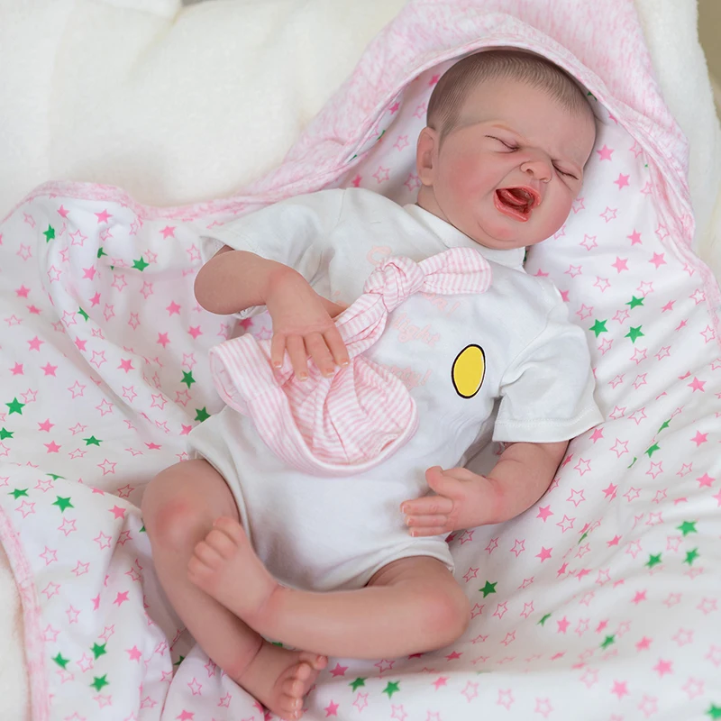 48CM Bebe Reborn Dolls Lifelike Soft Touch Newborn Sleeping Dolls Hand Painted Finished Baby Doll MARIA Visible Venis Doll Toy