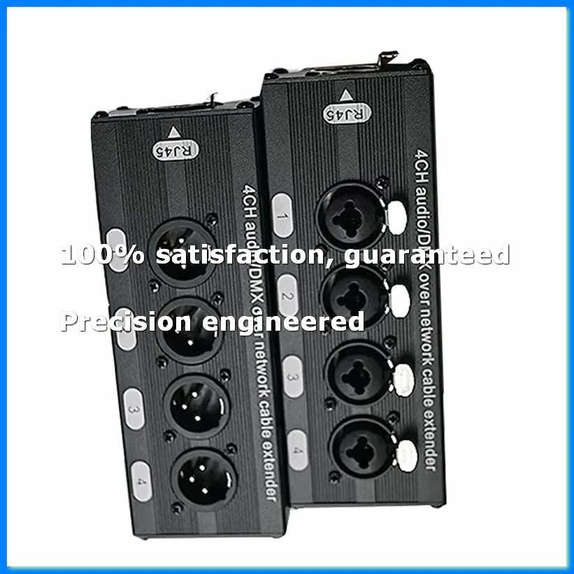 RJ45 CAT5 to 4 Channel 3Pin XLR/ Audio Extender DMX512 Network Signal Gilding Extender for Audio Recording Studio-ABWO