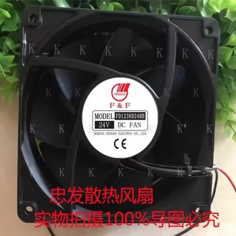 

C 1PCS FOR FD1238D24HB 24V 12CM 2-Wire Aluminum Frame Cooling Fan