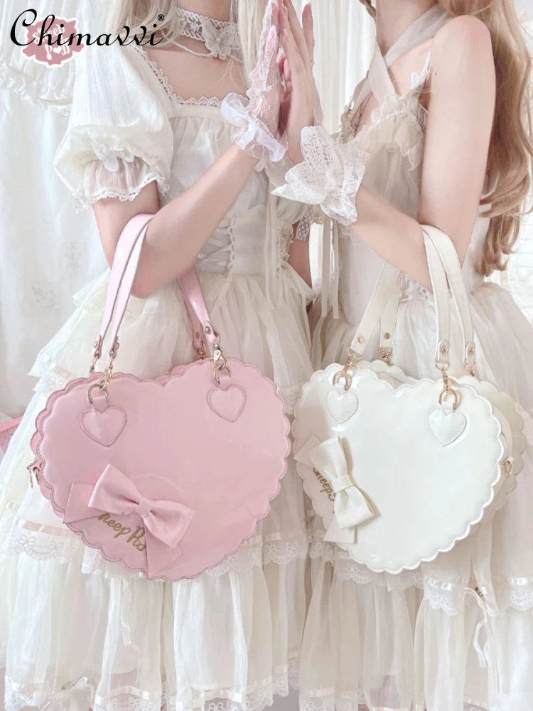 

Original Love Small and Big Size Bag Sweet Girl Lolita Cute Bow Messenger Bag 2025 New Princess Temperament Handbag Women