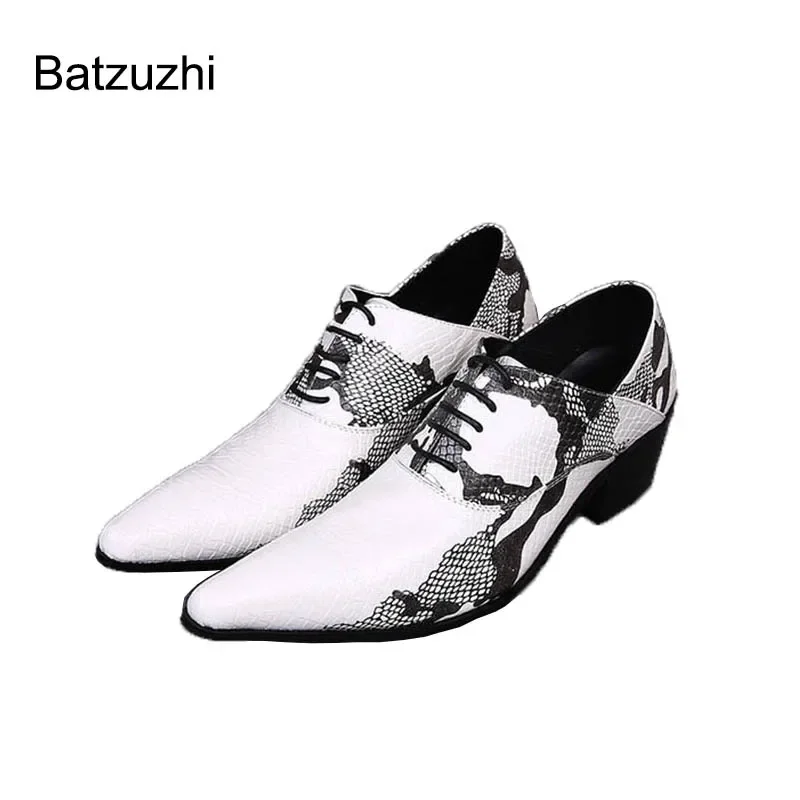 

Batzuzhi Fashion Man Shoes British Style Pointed Toe Leather Dress Shoes Men White Black Business, Party Zapatos Hombre!