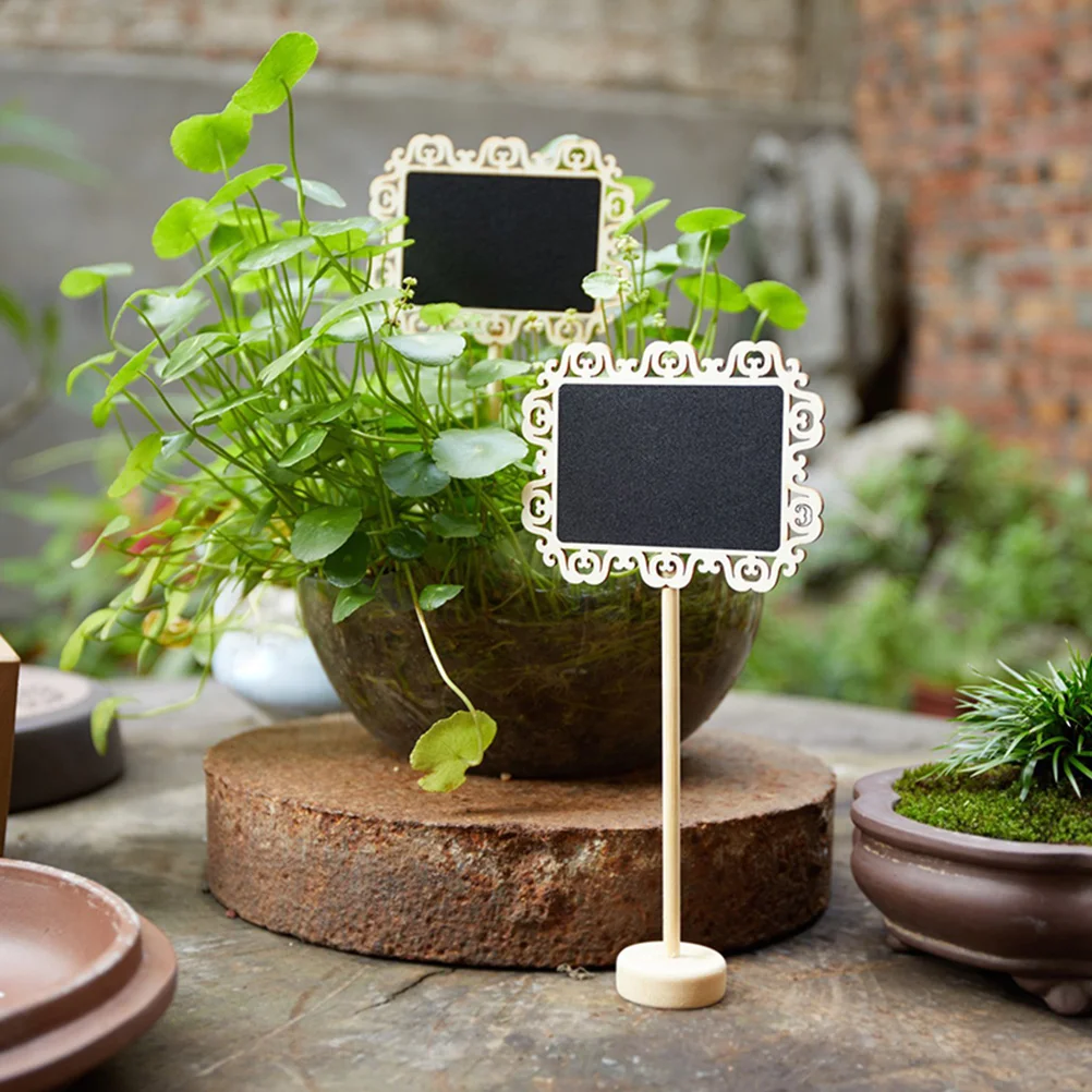 

10Pcs Decorative Mini Chalkboards Message Boards Erasable Hollow Lace for Events