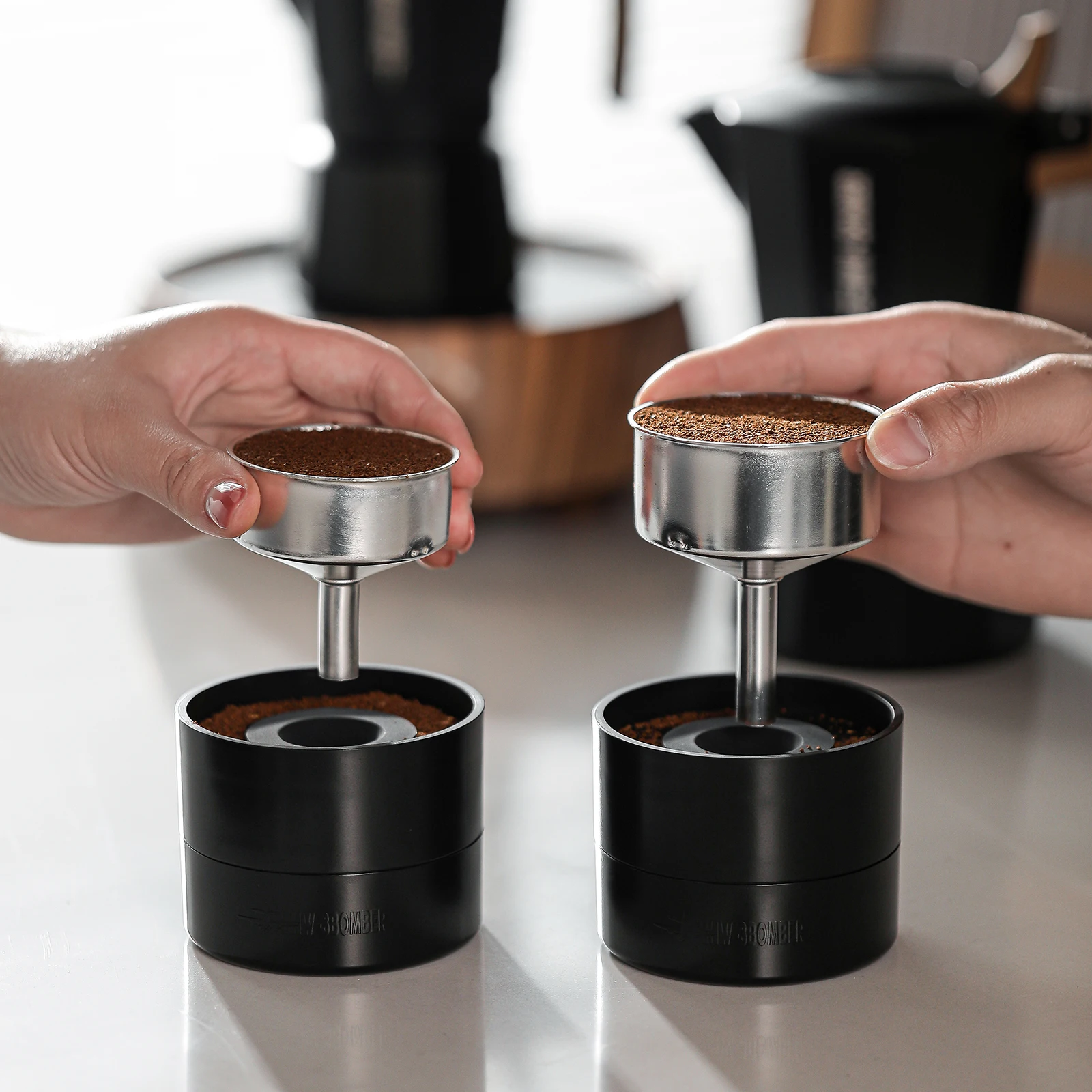 MHW-3BOMBER وعاء موكا موزع القهوة ارتفاع التكيف موكا توزيع القهوة أدوات تسوية اكسسوارات باريستا المنزلية