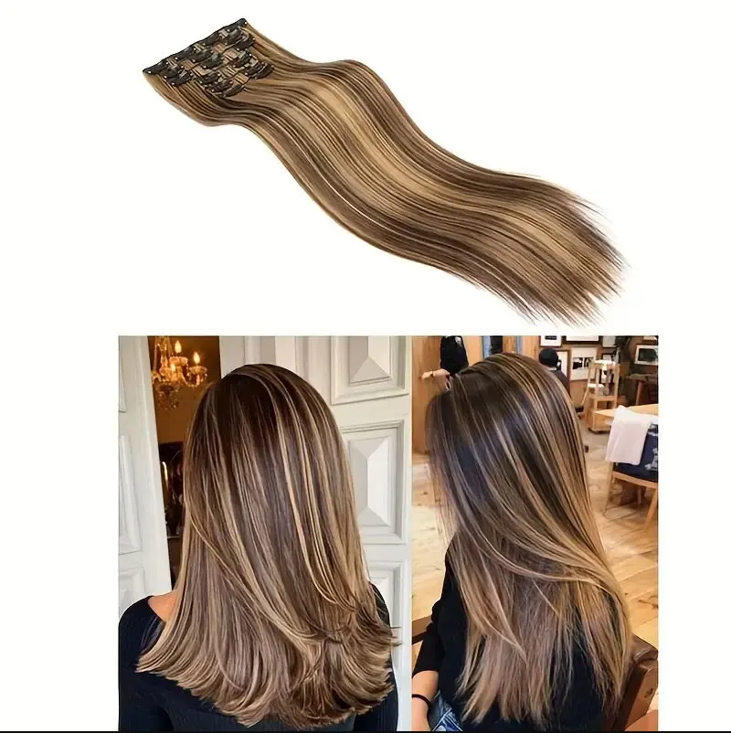 Synthetic Transform Your Look Instantly 16pcs Clip In Long Straight Hair Extensions For Women Girls