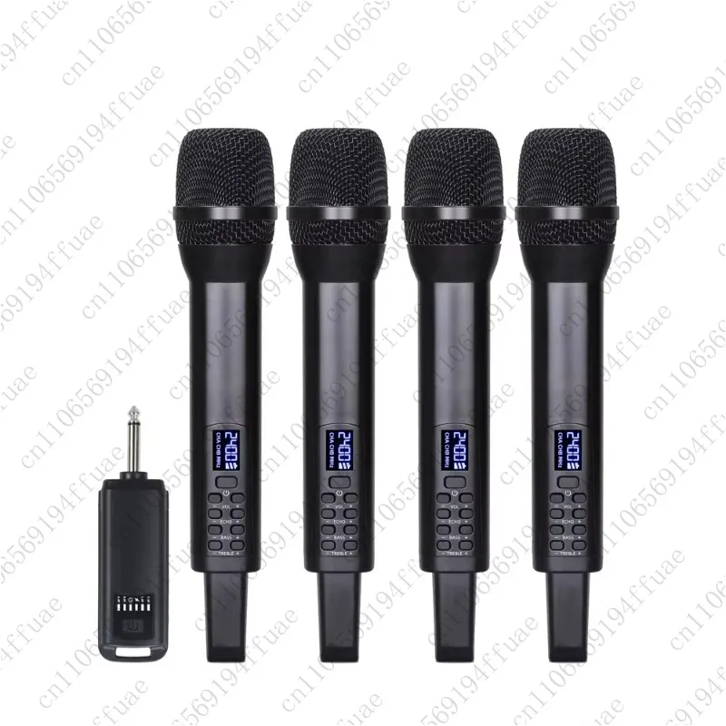 

2.4G Wireless Universal Microphone Professional Charging Karaoke Singing Echo Adjustment 4-Channel Handheld Microphone