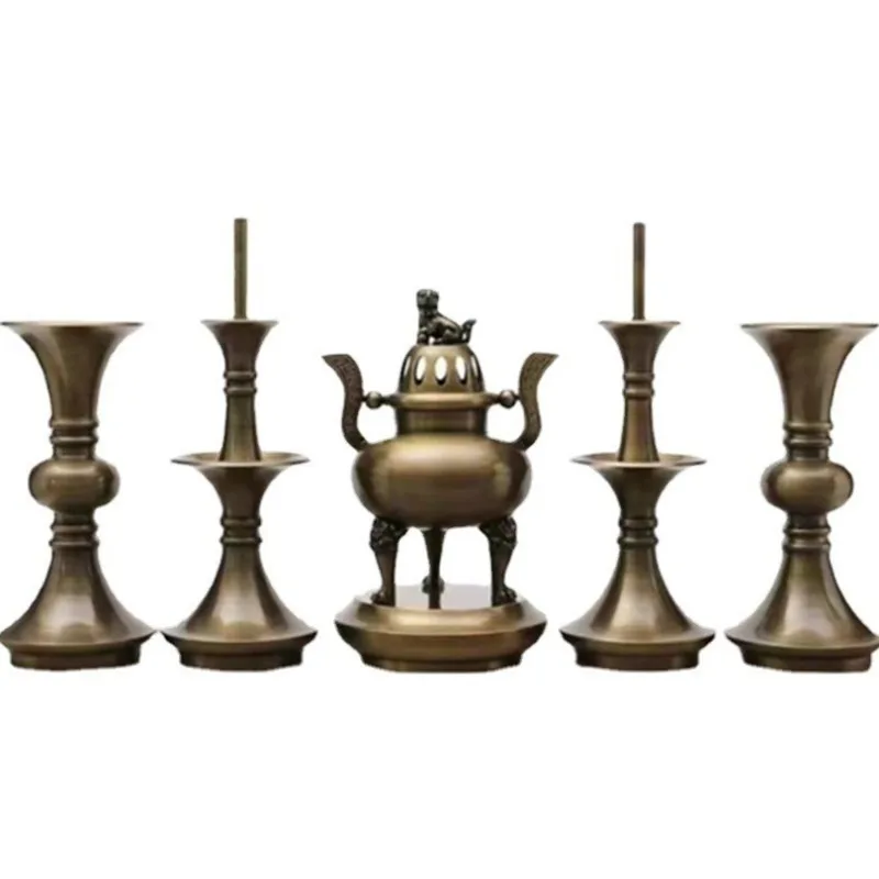 Buddha incense burner candlestick vase Buddhist temple