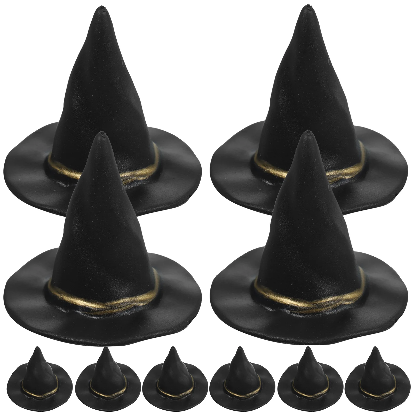 10 Pcs Witch Hat Mini Hats Miniature Small Black House Supplies DIY Accessories
