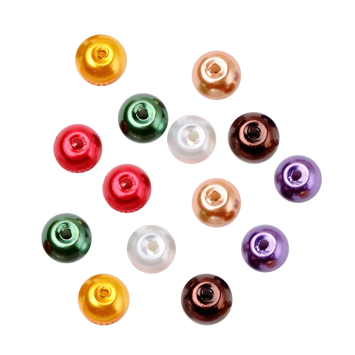 

200Pcs 8Mm Round Glass Pearl Beads Assorted Colorful Loose Spacer Beads for Jewelry Making DIY Crafts Decoration Accessory Kit