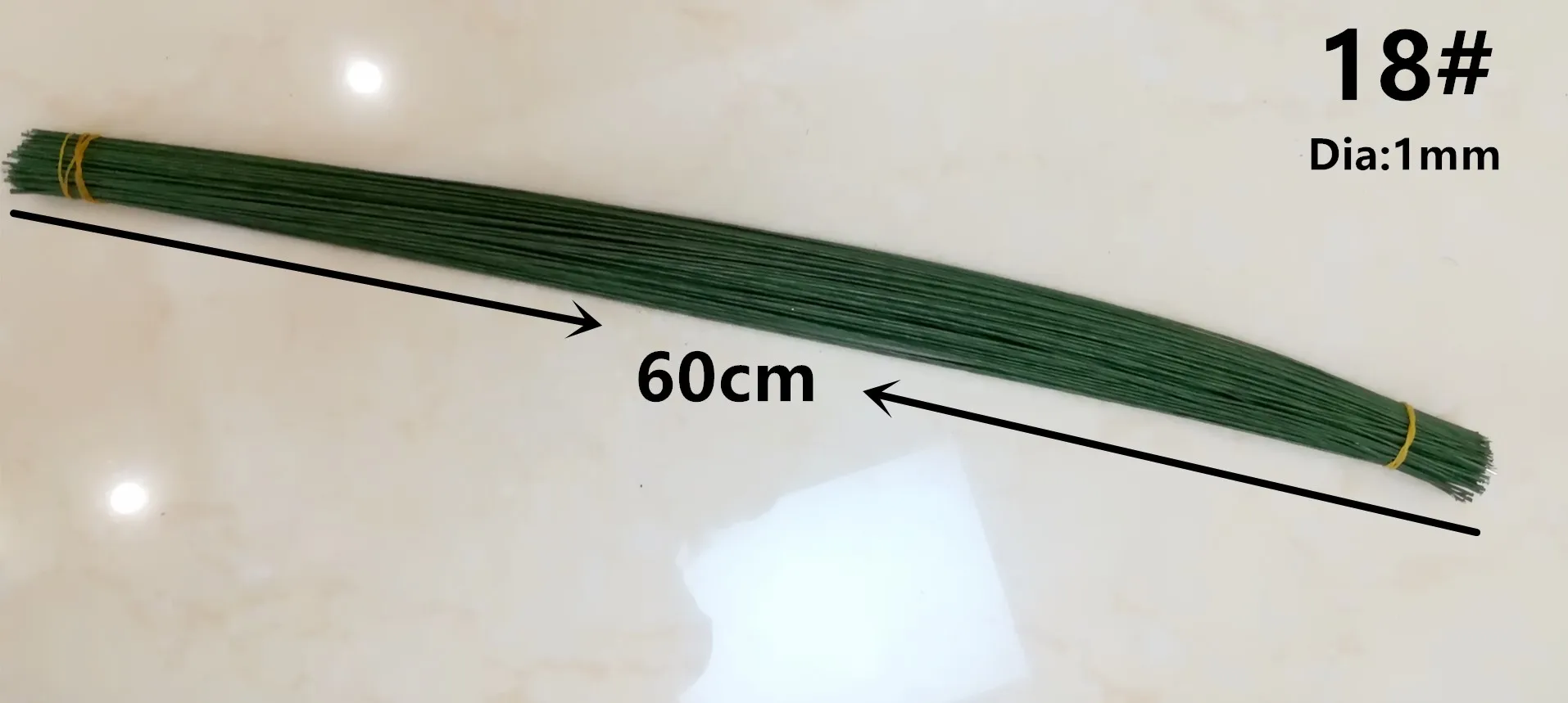 1mm 2/3/4/5mm 40/60cm Dunkelgrüner Draht Seidenblumen-Stiel DIY Handgefertigter Dekorativer Kranz Künstliche Blumenzweige Floristik-Bastelbedarf – Detail 9