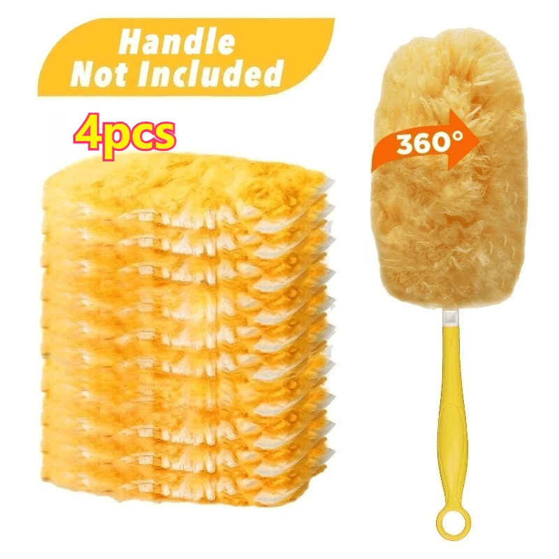 Disposable 4pcs Electrostatic Duster Refills - Excluding handle No Battery Needed - Ideal for Home Cleaning