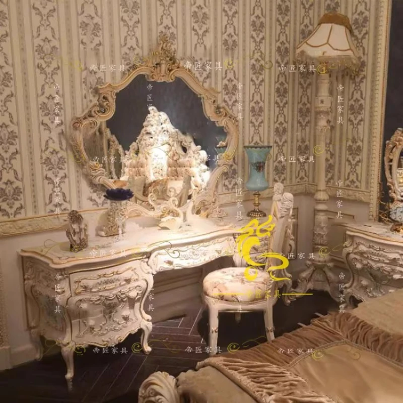 

Bedroom Luxury Dressing Table Girls Aesthetic Nordic Vintage Dressing Table Large White Espejo Cuerpo Entero Furnitures