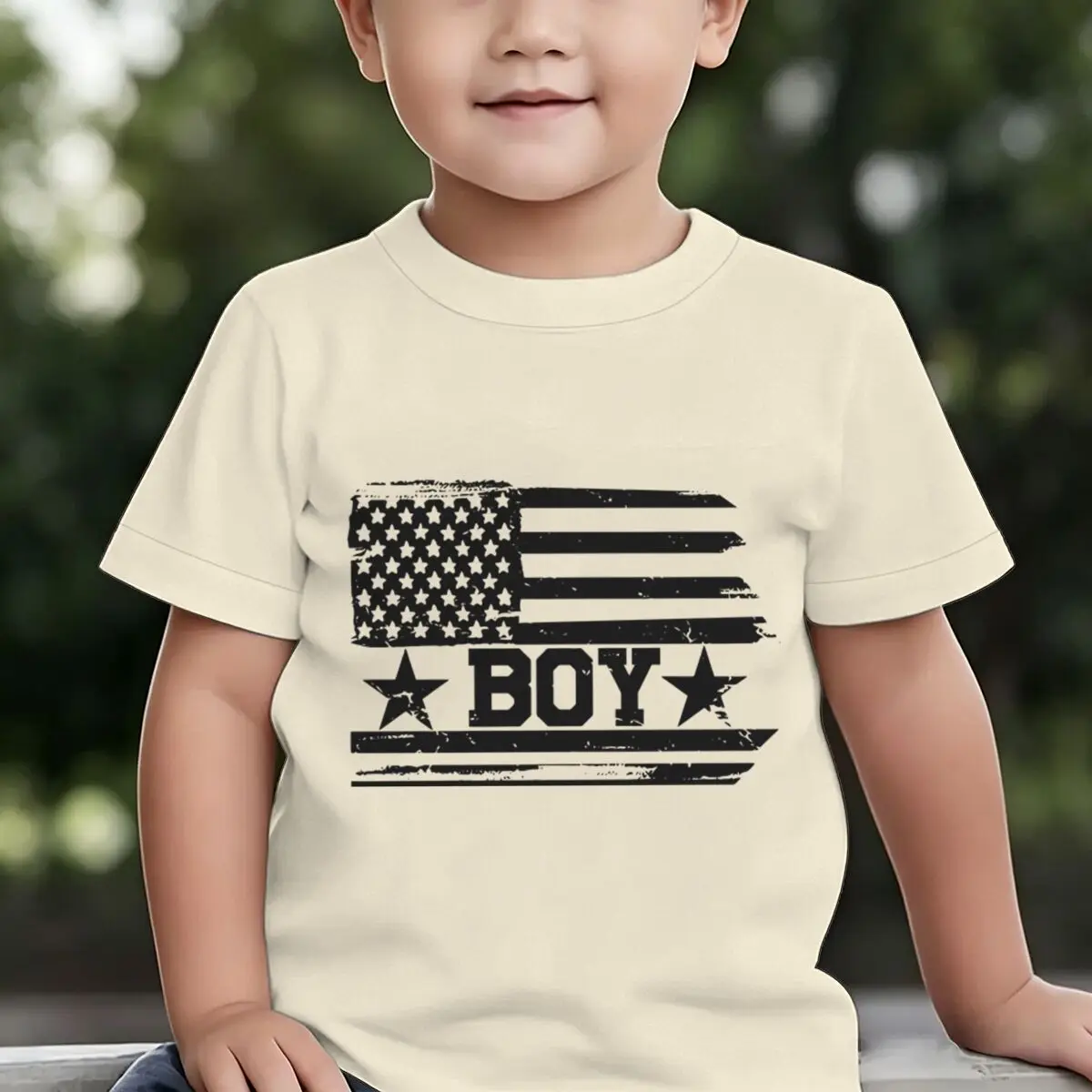 Vintage Flag Boy Tee Set 4th of July Family Outfit Baby Boy Clothes Cotton T-shirt Funny Gift for Kids Boys' Summer Casual Tops