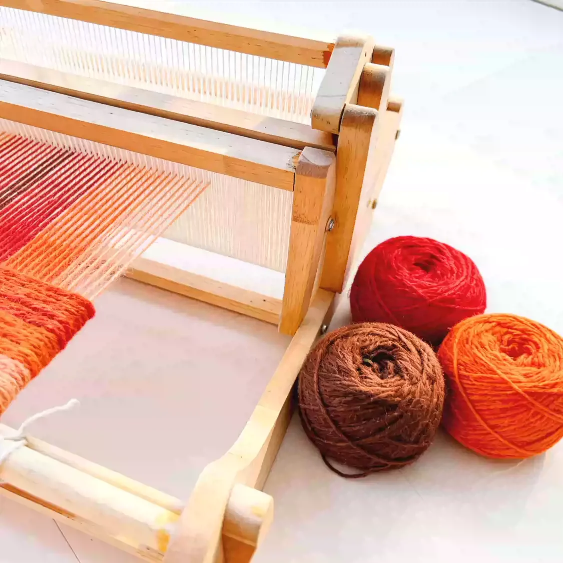 Handmade Solid Wood Loom | Compact Desktop Loom for Home Use | Traditional Loom | DIY Craft Tool