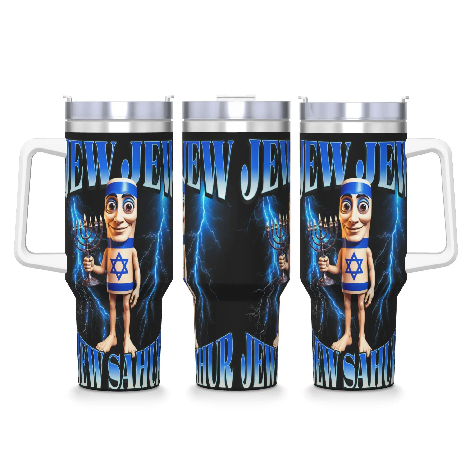 Stainless Steel Tumbler Tung Tung Tung Sahur Jewish Coffee Mug  Leakproof Cold Drink Car Mugs Travelist Printed Water Bottle