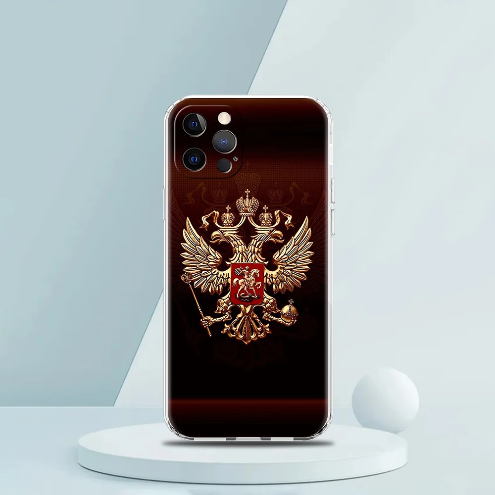 Russian Flag Case for iPhone 16 15 14 13 12 Pro Max Cover Transparent Soft for iPhone 11 Pro Max 7 8 Plus XS XR Shell Bags Capas