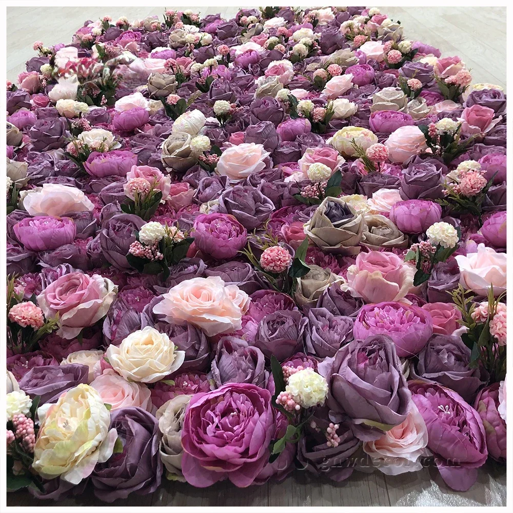 Hot sale Artificial silk rose wall wedding decoration artificial flower backdrop event Art 5d flower wall