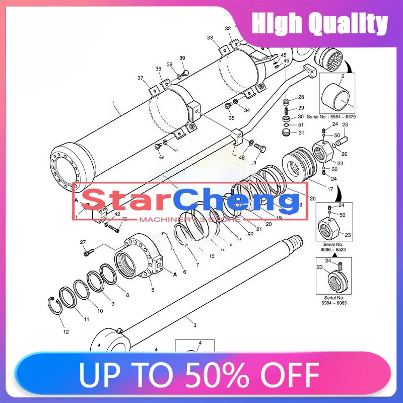 

K9009768 HIGH QUALITY ARM CYL SEAL KIT DX340LC DX350LC DX380LC-5 DX400LC-5