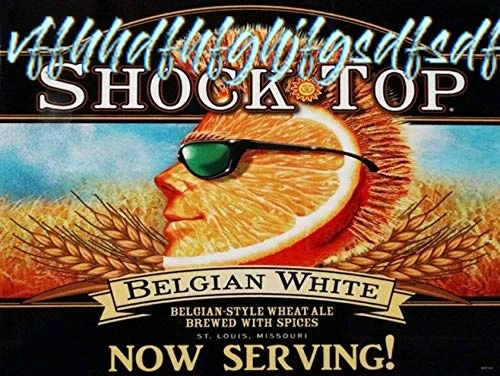 Shock Top Beer Belgian White Alcohol Logo, Tavern, Decorative Pub Metal Sign 8X12 Inches Wall Art Signs sign