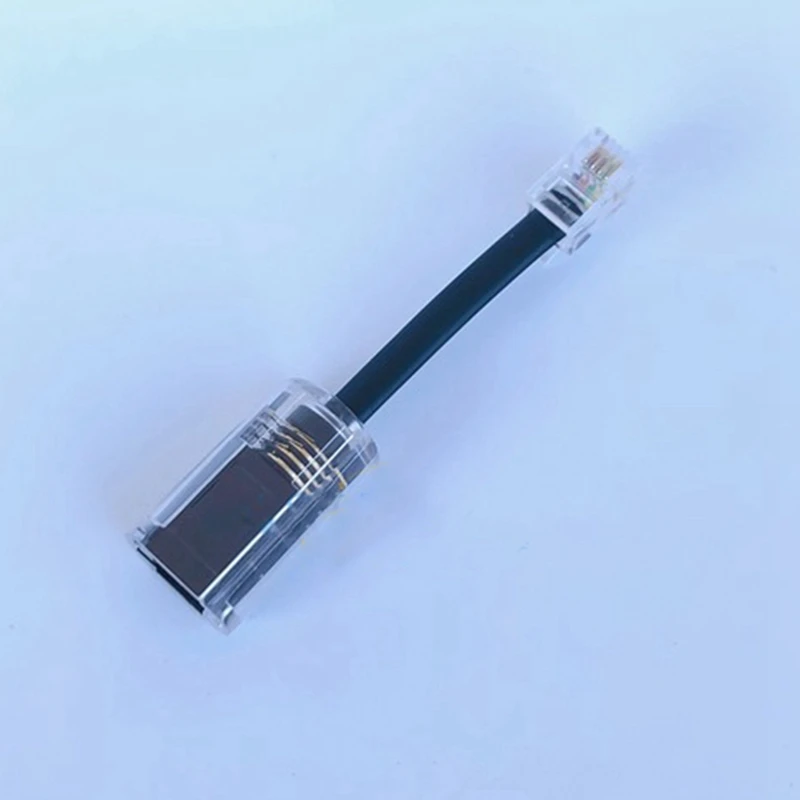 Telephone Cord Detangler RJ9 4P4C 360 Degree Extended Rotating Anti-T-Angle Black Telephone Cord Landline Cable