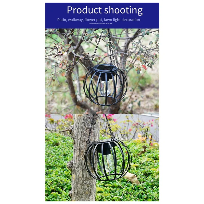 

【Hot Cake】Solar Lanterns Outdoor Lights, Metal Solar Lantern Lights, Brighter Hanging Solar Lights Outdoor Waterproof Easy Insta