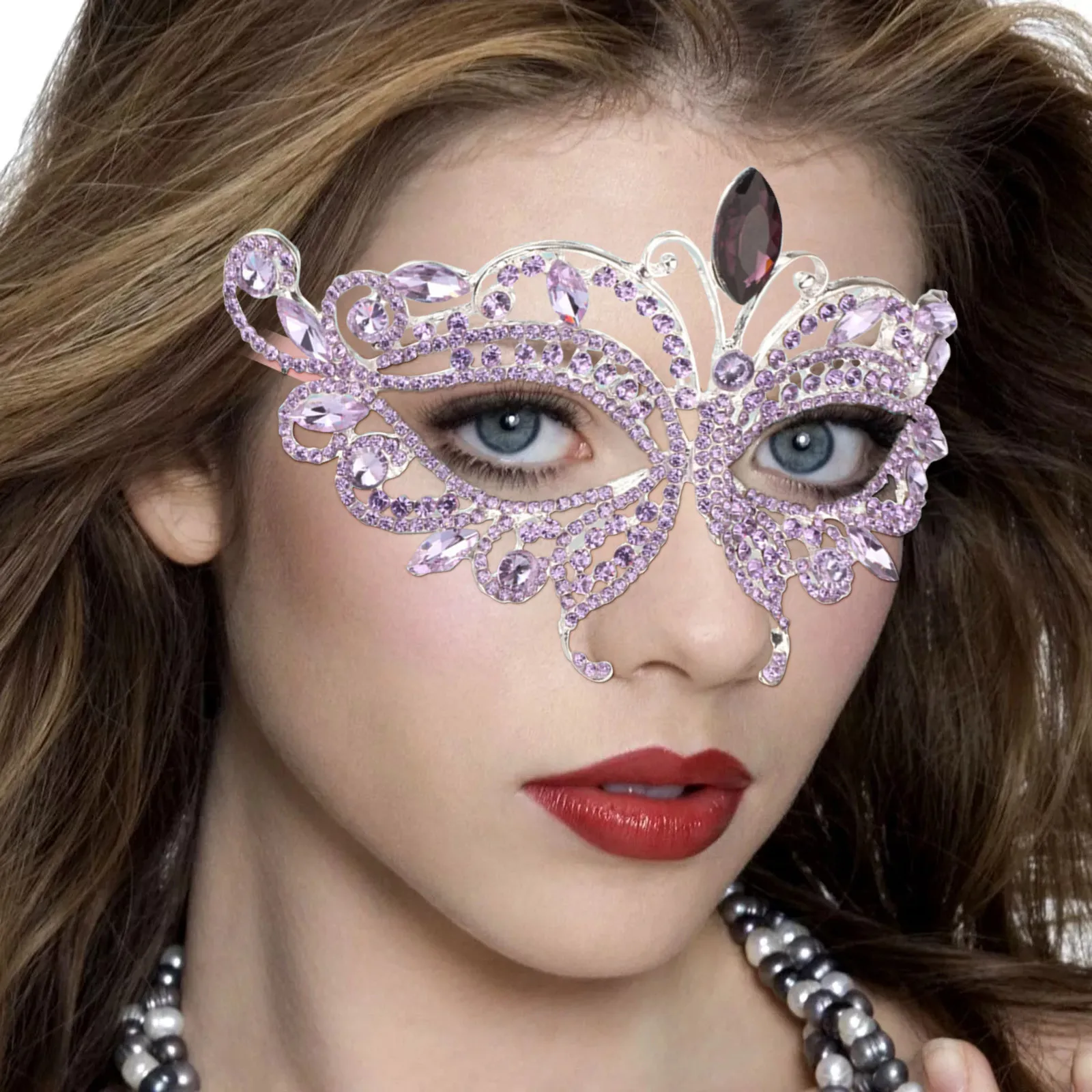 Rhinestone Decorative Mask Party Prom Masquerade Half Face Cover Costume Accessory Elegant Crystal Eye Mask Decorative Mask T1
