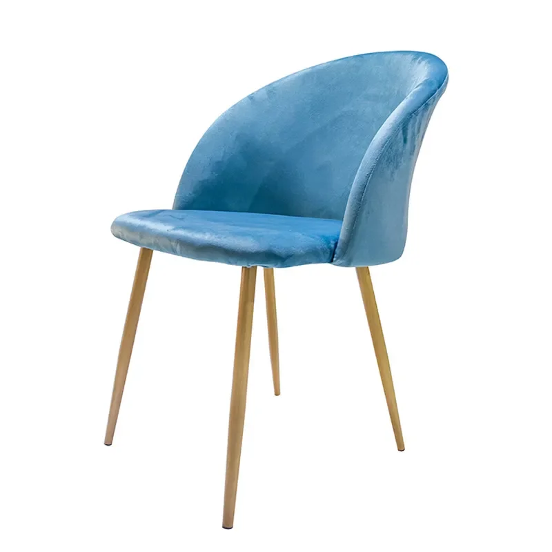 Nordic Swan Dining Chair Flannel Upholstered Backrest Leisure Seat for Home Office Coffee Shop Restaurant Modern Simple