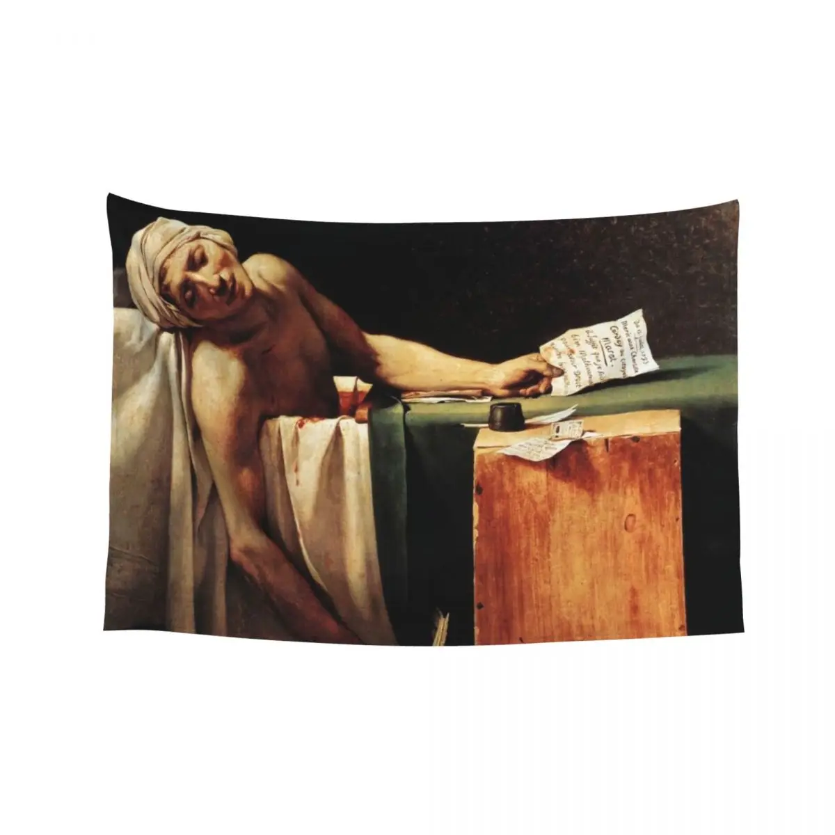 

The Death of Marat by Jacques-Louis David Tapestry Wallpaper Anime Decor Decor For Room Home Decorating Tapestry