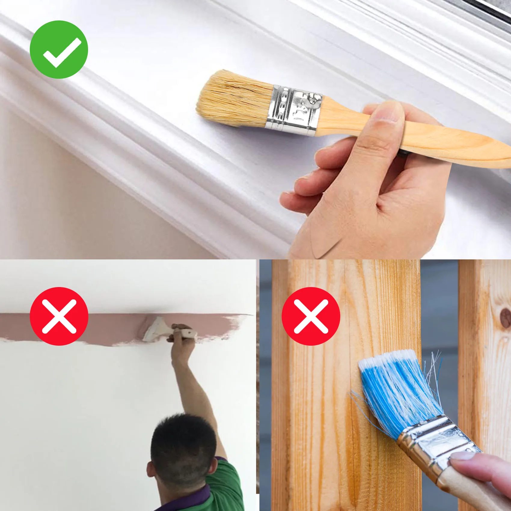 A17G 36 عبوة من فرش الطلاء مقاس 1 بوصة (24 مم) وفرش طلاء الرقائق لبقع الطلاء والورنيش والغراء والجيسو