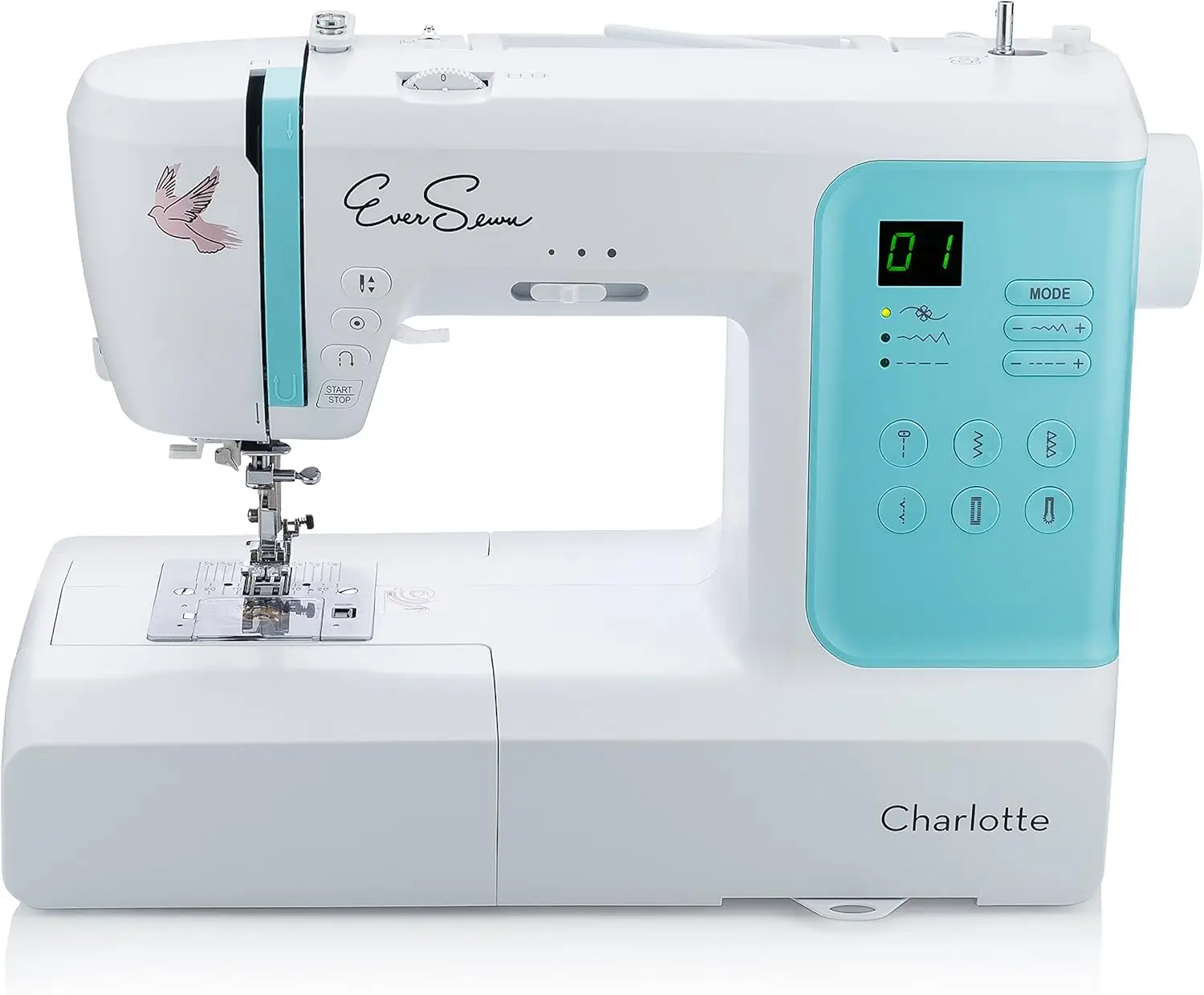 

80-Stitch Computerized Sewing Machine, 7mm Stitch Width, LED Panel, 6.5in Workspace, Automatic Needle Threader, Drop-in Bobbin, Speed Control, for Quilting, Embroidery & Sewing