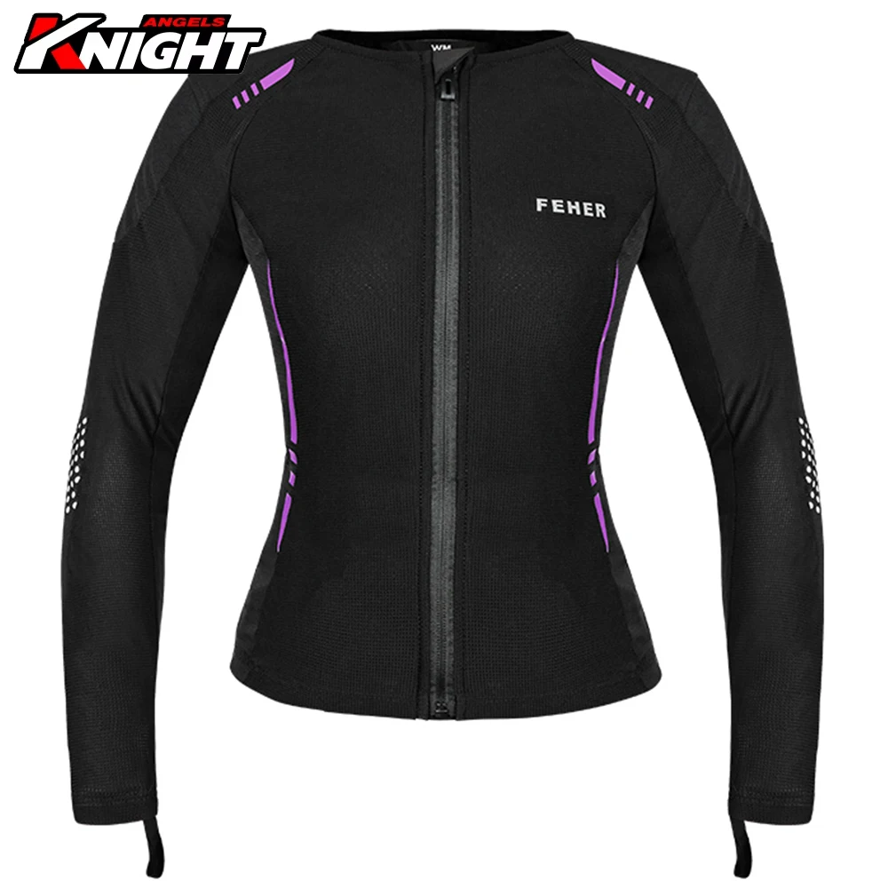 

Women Purple Motocross Body Armor CE Approved Summer Motorcycle Jacket Downhill Motorbike Protection Moto Racing Jacket Clothing