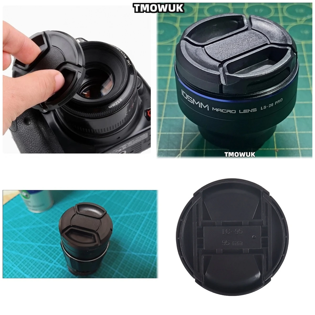 

For Canon EOS R5 C 1D X Mark III 5D II 6D 7D Mark 850D M50 II Kiss X90 Camera Lens Cap Protective Cover Center Pinch Snap-on 49