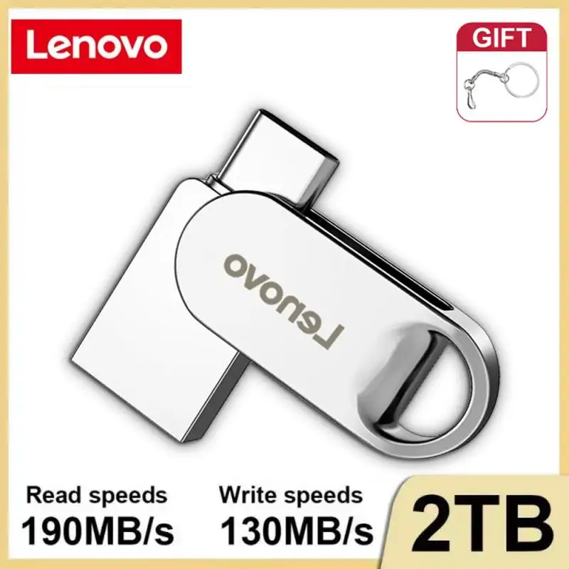 Lenovo TYPE C USB Flash Drive OTG 2 IN 1 USB Stick 3.0 128GB Pen Drive 2TB 1TB Waterproof Pendrive Memory Disk For Iphone 15 Pro