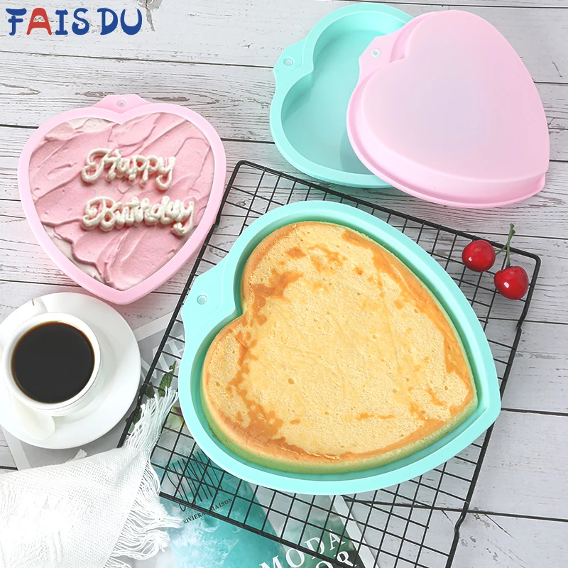 FAIS DU 6/8inch Heart Silicone Layered Cake Mold Baking Pan DIY Pastry Supplies Non-Stick Bakeware Moulds Kitchen Tools