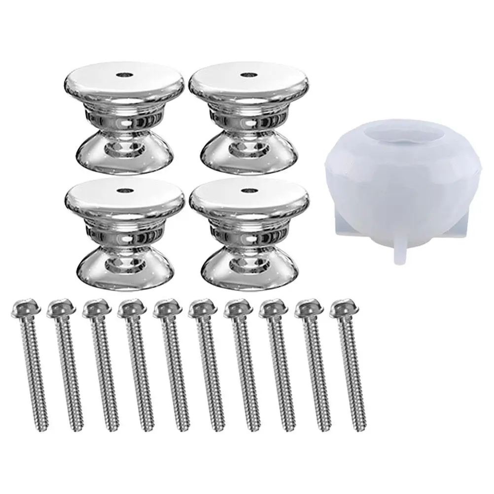 

DIY Resin Cabinet Pull Handles Molds 4 Silicone Drawer Knobs 25mm Screws Shaped Door Crafts Lightweight