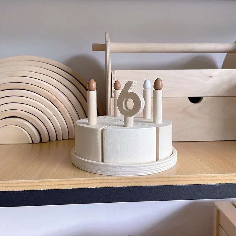 DIY handgemalte Spielhaus Linde Log digitale Kuchen Eltern-Kind-Interaktion Jungen und Mädchen Geburtstags geschenk Holz kuchen Spielzeug