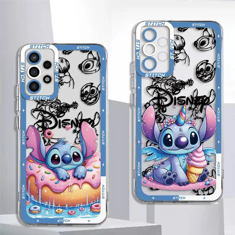 Disney Cute Stitch Phone Case for Samsung Galaxy A21s A52s A06 A02 A03s A71 4G A51 A10s A20s A50s A31 A04e A05s Clear Soft