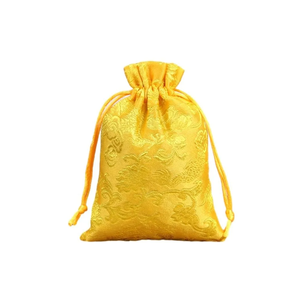 

Dragon Embroidery Flower Drawstring Bag Storage Bag Large Capacity Small Coin Purse Wallet Bucket Bag Jewelry Packing Bag